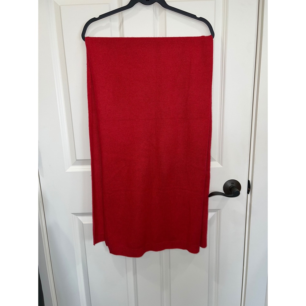 Wrap Cashmere Silk Blend Red Knit Scarf Wrap